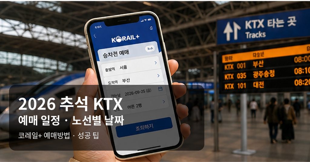 2026 추석 KTX 예매 일정