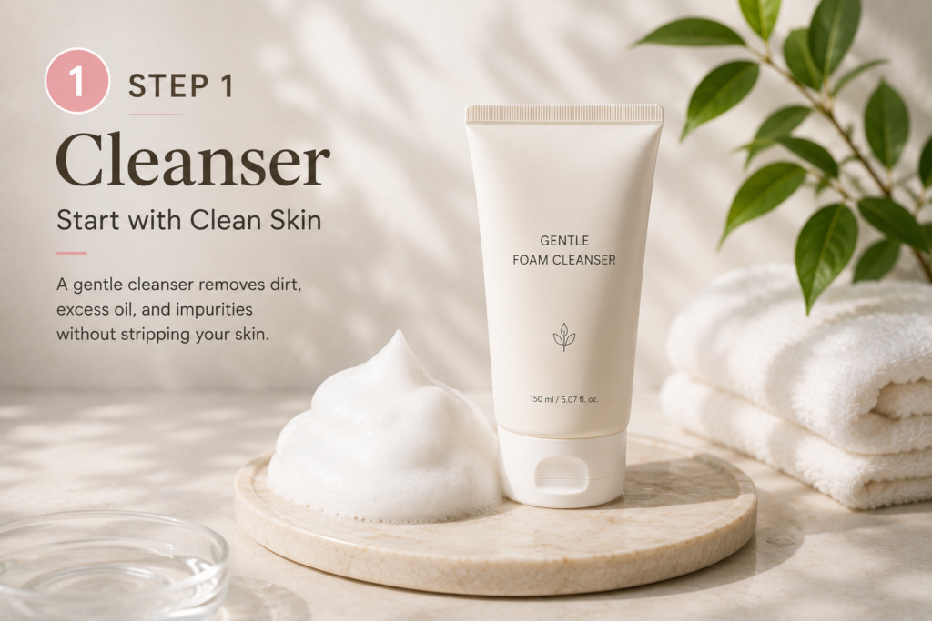 Gentle cleanser for Korean skincare routine beginners