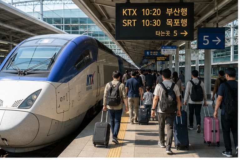 2026 추석 연휴 KTX SRT 귀성길 기차역 모습