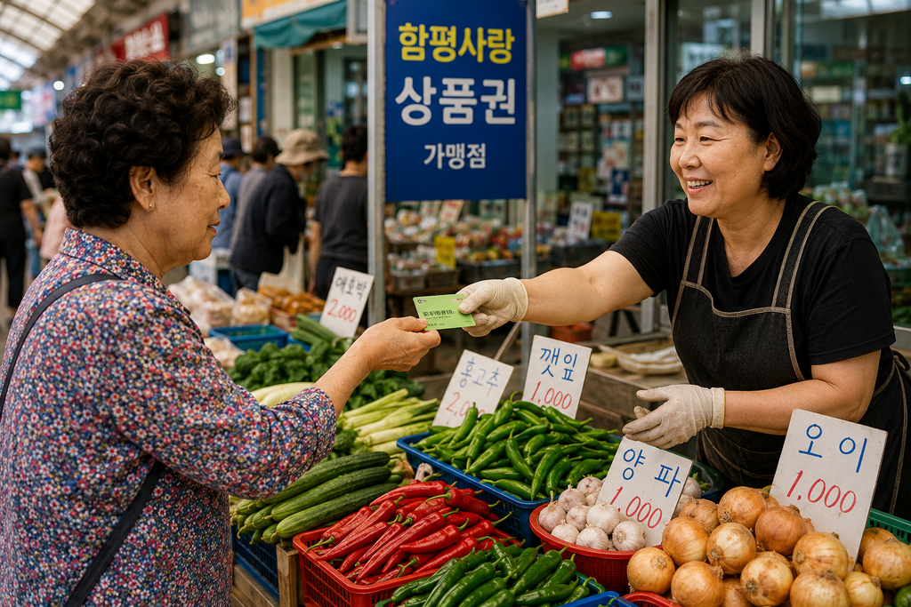 함평군 민생회복지원금 전통시장 사용 모습