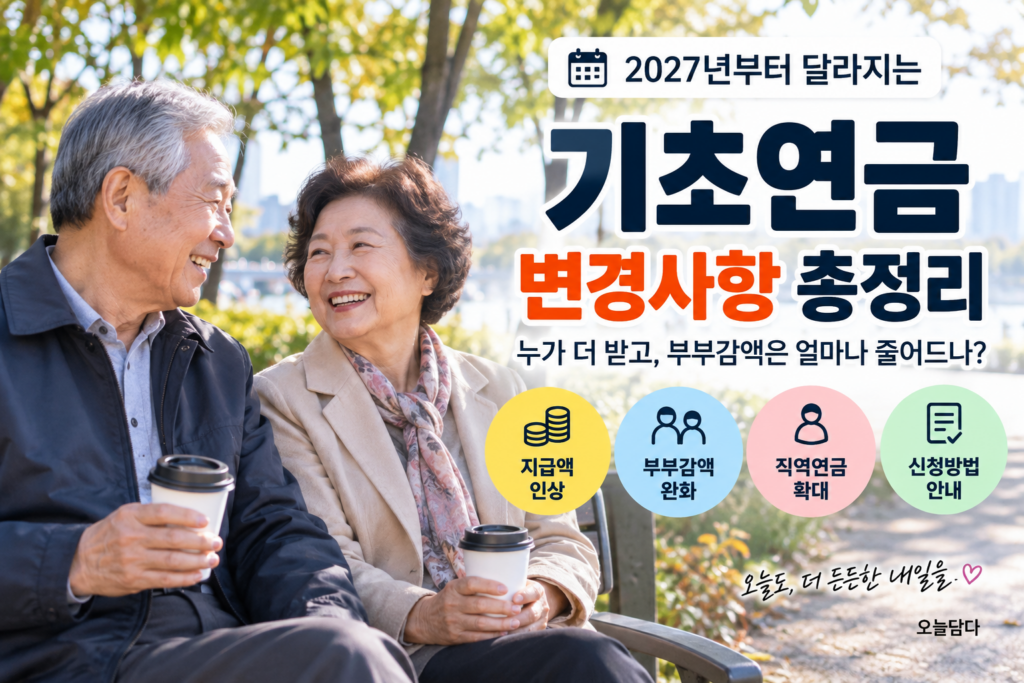 2027년 기초연금 변경사항 지급액 부부감액 총정리
