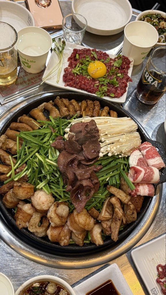 대전 벽돌곱창 대흥점 한우곱창 모둠과 육회 실제 주문 사진